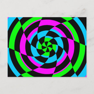 Corey Tiger 80s Vintage Op Art Postcard