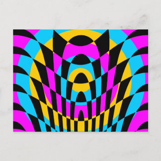 Corey Tiger 80s Vintage Op Art Postcard