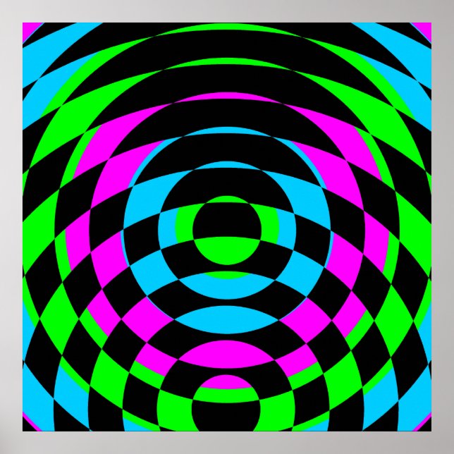 Corey Tiger 80s Vintage Op Art Poster (Front)