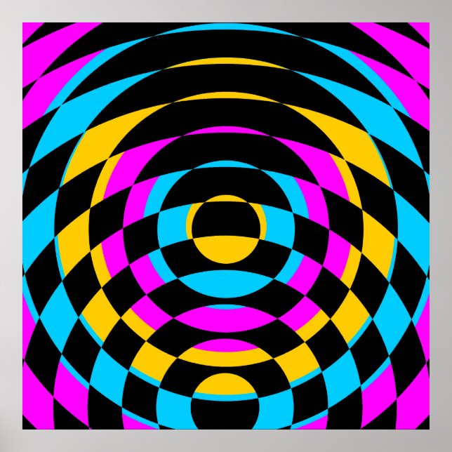 Corey Tiger 80s Vintage Op Art Poster (Front)