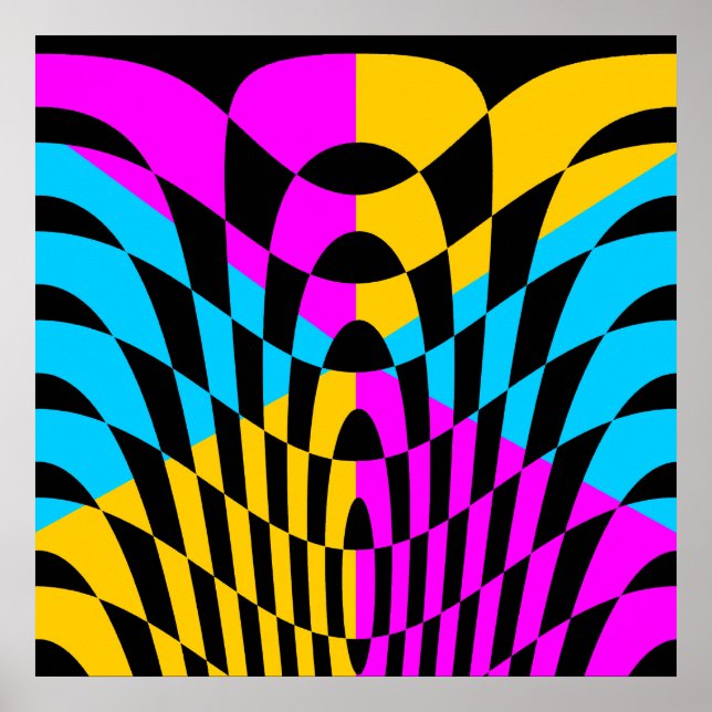 Corey Tiger 80s Vintage Op Art Poster (Front)