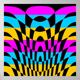 Corey Tiger 80s Vintage Op Art Poster