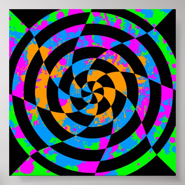 Corey Tiger 80s Vintage Op Art Poster (Front)