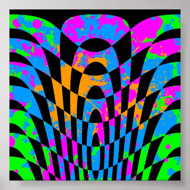Corey Tiger 80s Vintage Op Art Poster (Front)