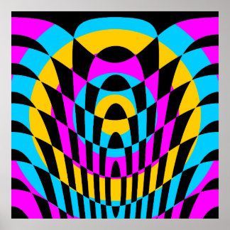 Corey Tiger 80s Vintage Op Art Poster