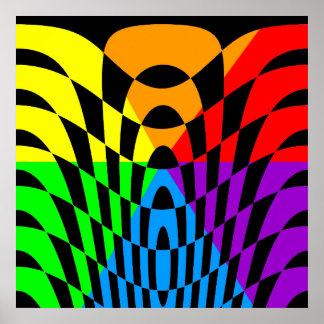 Corey Tiger 80s Vintage Op Art Poster