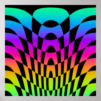 Corey Tiger 80s Vintage Op Art Poster