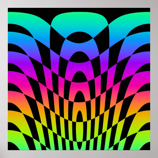 Corey Tiger 80s Vintage Op Art Poster (Front)