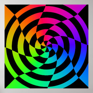 Corey Tiger 80s Vintage Op Art Poster