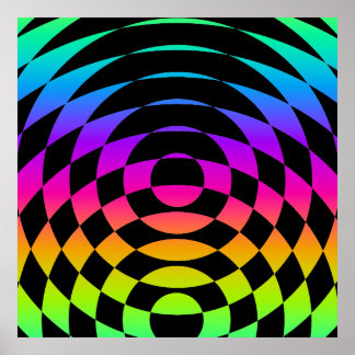 Corey Tiger 80s Vintage Op Art Poster