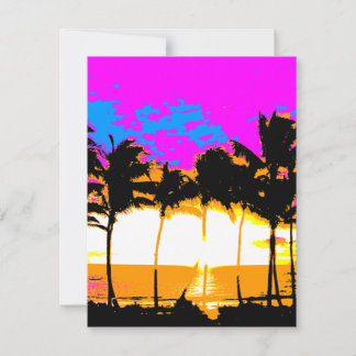 Corey Tiger 80s Vintage Palm Trees Sunset