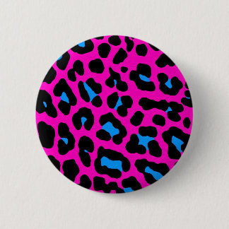 Corey Tiger 80s Vintage Pink Leopard 6 Cm Round Badge