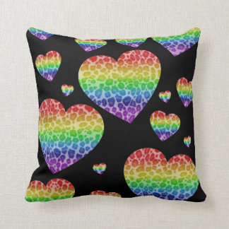 Corey Tiger 80s Vintage Rainbow Valentine Hearts Cushion