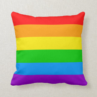 Corey Tiger 80s Vintage Retro Rainbow Stripes Cushion