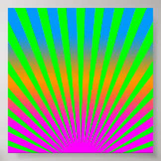 Corey Tiger 80s Vintage Rising Sun Stripes Poster