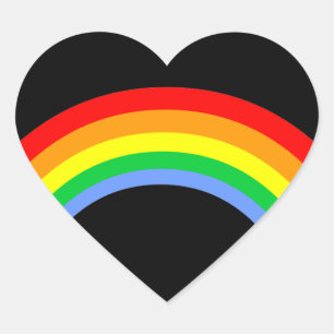 Corey Tiger 80s Vintage Style Rainbow Heart Sticker