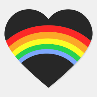 Corey Tiger 80s Vintage Style Rainbow Heart Sticker