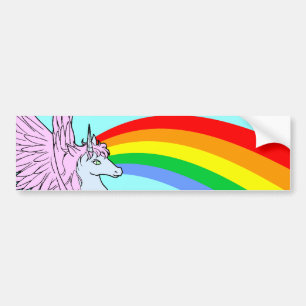 Corey Tiger 80s Vintage Style Unicorn Rainbow Bumper Sticker