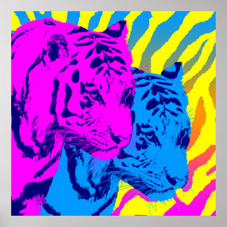 Corey Tiger 80s Vintage Twin Tigers Poster