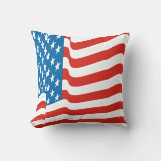 Corey Tiger 80s Vintage Waving US American Flag Cushion