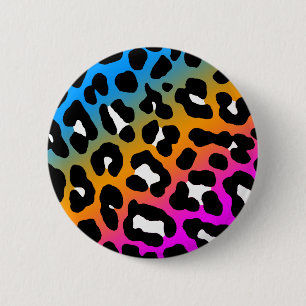 COREY TIGER EIGHTIES RETRO LEOPARD PRINT COLOURS 6 CM ROUND BADGE