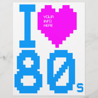 Corey Tiger Retro "I Love 80s" 2 Sided Flyer