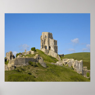 Corfe Castle, Corfe, Dorset, England Poster