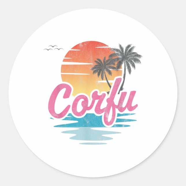 Corfu _1  classic round sticker (Front)