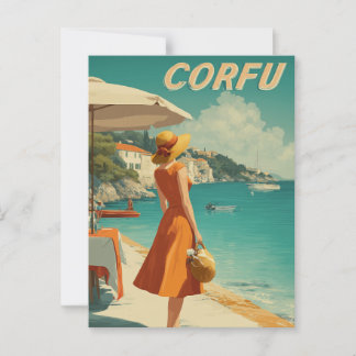 Corfu 50s vintage postcard