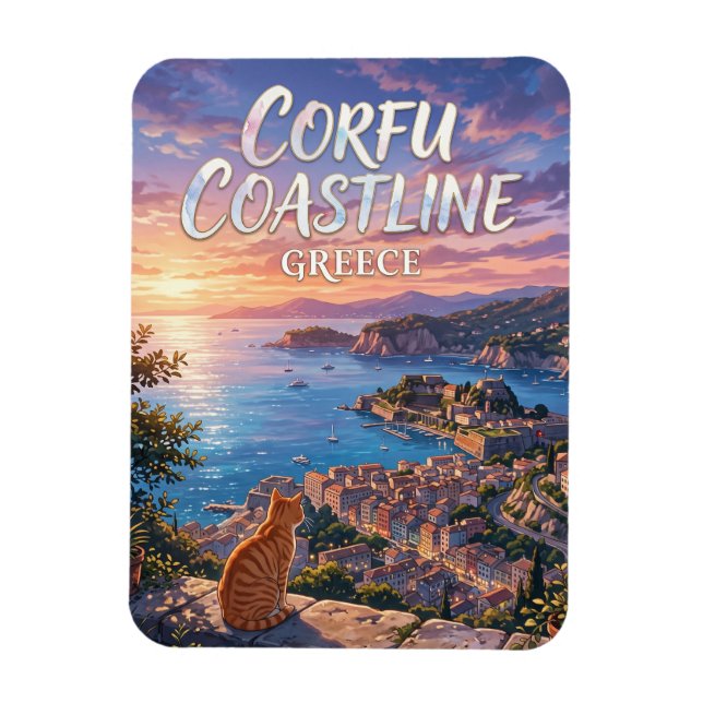 Corfu Coastline Greece Magnet (Vertical)