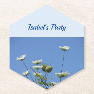 Corfu Cream Wildflowers Paper Coaster