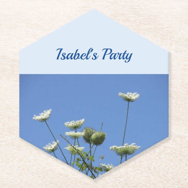Corfu Cream Wildflowers Paper Coaster (Front)