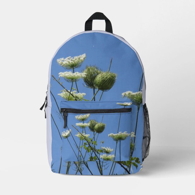 Corfu Cream Wildflowers Printed Backpack (Front)