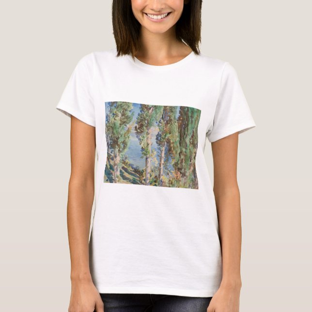 Corfu Cypresses by John Singer Sargent T-Shirt (Front)