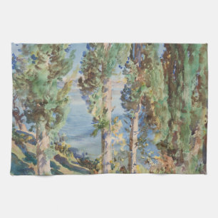 Corfu Cypresses by John Singer Sargent Tea Towel