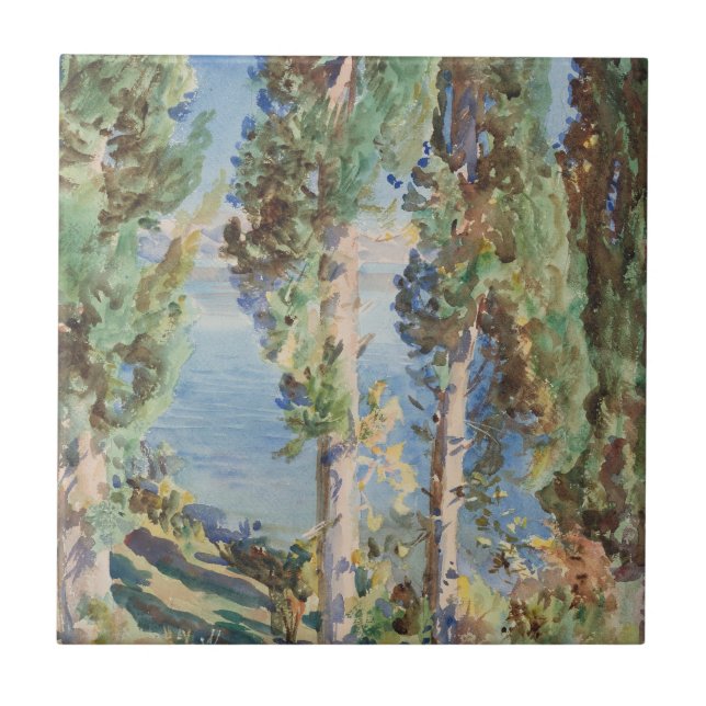 Corfu Cypresses by John Singer Sargent Tile (Front)