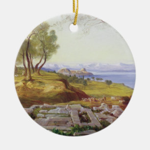 Corfu from Ascension, c.1856-64 (oil on canvas) Ceramic Tree Decoration