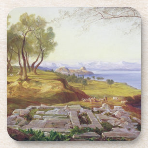 Corfu from Ascension, c.1856-64 (oil on canvas) Coaster