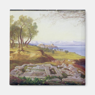 Corfu from Ascension, c.1856-64 (oil on canvas) Magnet