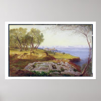 Corfu from Ascension, c.1856-64 (oil on canvas)