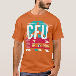 Corfu Greece CFU Airport Code Baggage Tag T-Shirt