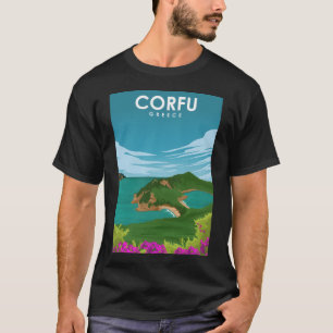 Corfu Greece Daytime Scenic Travel Poster  T-Shirt