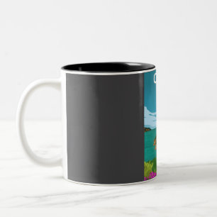 Corfu Greece Daytime Scenic Travel Poster Two-Tone Coffee Mug