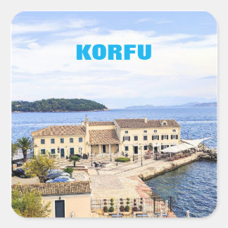Corfu Greece Square Sticker