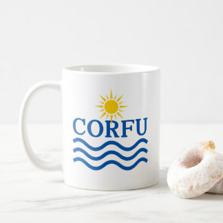 CORFU Greece, Sun Waves Coffee Mug