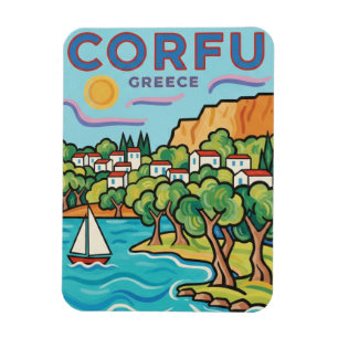 Corfu Greece Travel Magnet
