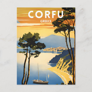 Corfu Greece Vintage Postcard