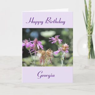 Corfu Lilac Wildflowers Birthday Card