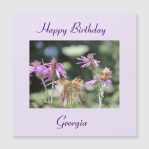 Corfu Lilac Wildflowers Magnetic Birthday Card