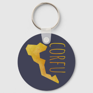 Corfu Map Key Ring